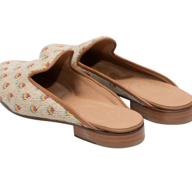 Beige & Multicolor Stubbs & Wootton Patterned Fabric Mules Size 39 - Designer Revival