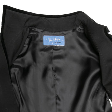 Vintage Black Thierry Mugler Velvet-Trimmed Blazer Size US S - Designer Revival