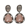 Pink & Pave Diamond Bavna Gemstone Drop Earrings - Designer Revival