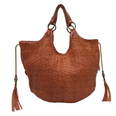 Brown Henry Beguelin Woven Leather Hobo Bag