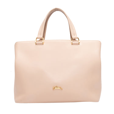 Pink Longchamp Leather Shoulder Bag