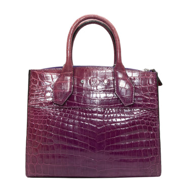 Purple Louis Vuitton Crocodile City Steamer MM Handbag - Designer Revival