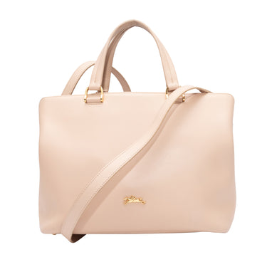 Pink Longchamp Leather Shoulder Bag