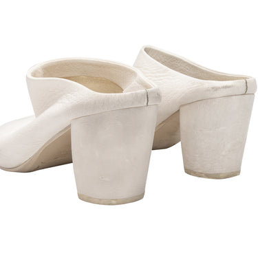 White Marsell Leather Heeled Mules Size 38 - Designer Revival