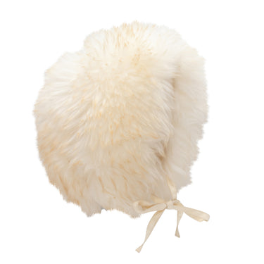 Cream Bode Shearling Bonnet Hat - Designer Revival