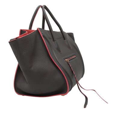 Charcoal & Red Celine Small Phantom Luggage Bag - Designer Revival