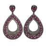 Ruby & Diamond Bavna Teardrop Pierced Earrings - Designer Revival