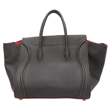 Charcoal & Red Celine Small Phantom Luggage Bag - Designer Revival