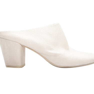 White Marsell Leather Heeled Mules Size 38 - Designer Revival