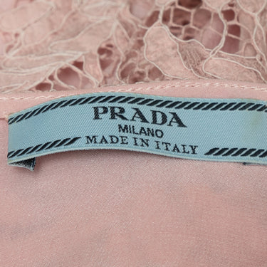 Light Pink & Black Prada Chantilly Lace Dress Size IT 46 - Designer Revival