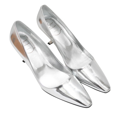 Silver Roger Vivier Patent Pointed-Toe Comma Heels Size 39 - Atelier-lumieresShops Revival