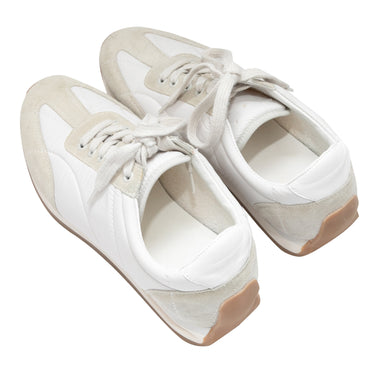 White Toteme Leather & Suede Low-Top Sneakers Size 39