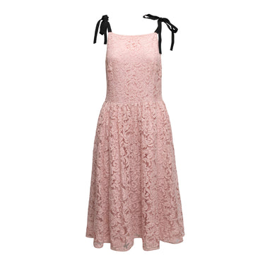 Light Pink & Black Prada Chantilly Lace Dress Size IT 46 - Designer Revival