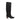 Black Lanvin Satin Knee-High Tortoiseshell Heeled Boots Size 39
