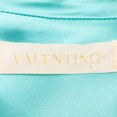 Turquoise Valentino Double-Breasted Silk Dress Size US 4 - Designer Revival