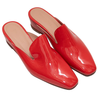 Red Rachel Comey Patent Wedge Mules Size 37 - Designer Revival