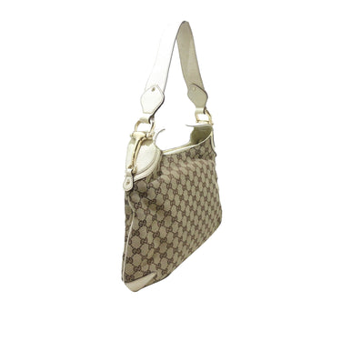 Tan Gucci GG Canvas Horsebit Creole Hobo Bag - Designer Revival