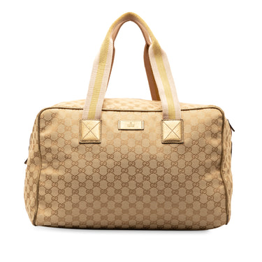 Beige Gucci GG Canvas Web Carryall Travel Bag