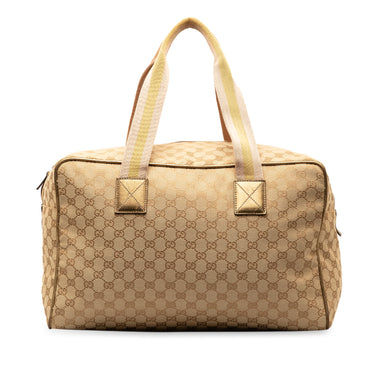Beige Gucci GG Canvas Web Carryall Travel Bag - Designer Revival