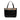 Black Burberry Nova Check Canvas Trimmed Leather Handbag