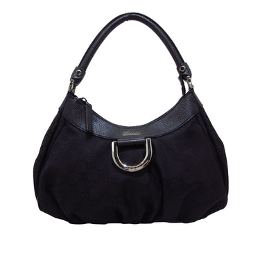 Black Gucci GG Canvas Abbey D-Ring Handbag - Designer Revival