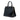 Black Prada Saffiano Vernice Open Pyramid Convertible Tote Satchel