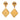 Gold Chanel CC Gold Plated Diamond Drop Clip On Earrings