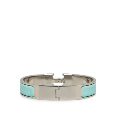 Blue Hermès Clic Clac H Bracelet - Designer Revival