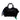 Black Prada Small Feather Trimmed Canvas Canapa Satchel