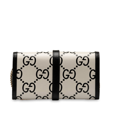 White Gucci GG Jackie 1961 Wallet On Chain Crossbody Bag