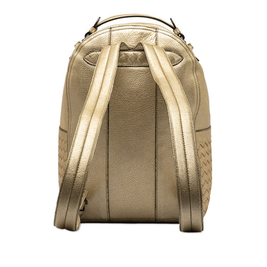 Gold Bottega Veneta Intrecciato Backpack - Designer Revival
