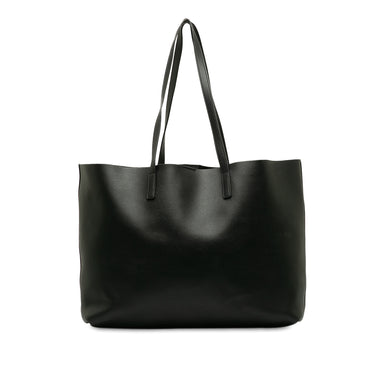 Black Saint Laurent Leather E/W Shopping Tote - Designer Revival