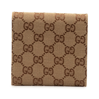 Brown Gucci GG Canvas Web Hasler Small Wallet