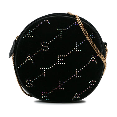Black STELLA Dress McCartney Mini Crystal Monogram Round Crossbody - Atelier-lumieresShops Revival