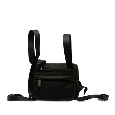 Black Prada Tessuto Montagna Harness Backpack - Designer Revival