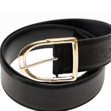 Black Gucci Leather Belt - Designer Revival