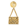 Gold Chanel CC Quilted Flap Bag Brooch - Designer Revival