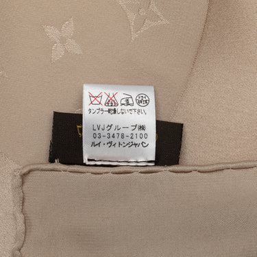 Brown Louis Vuitton Monogram Silk Scarf Scarves