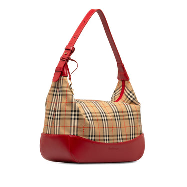 Tan Burberry Haymarket Check Shoulder Bag - Designer Revival