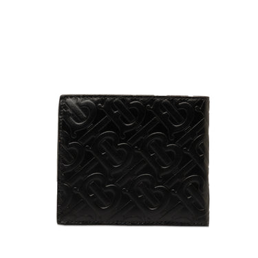 Black Burberry TB Embossed Leather Bifold Wallet