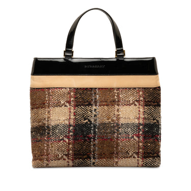 Brown Burberry Plaid Wool Handbag - Designer Revival