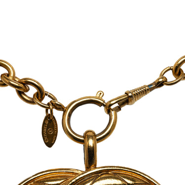 Gold Chanel CC Pendant Necklace
