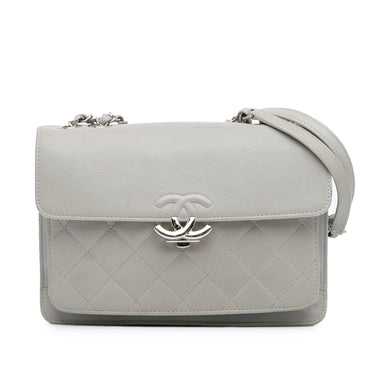 Gray Chanel Small CC Box Urban Companion Flap Shoulder Bag