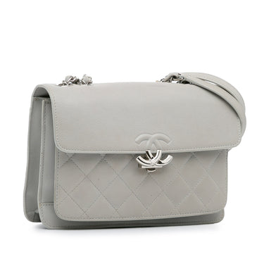 Gray Chanel Small CC Box Urban Companion Flap Shoulder Bag