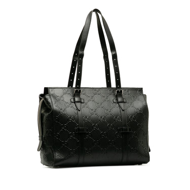 Black Gucci GG Embossed Tote Bag - Designer Revival