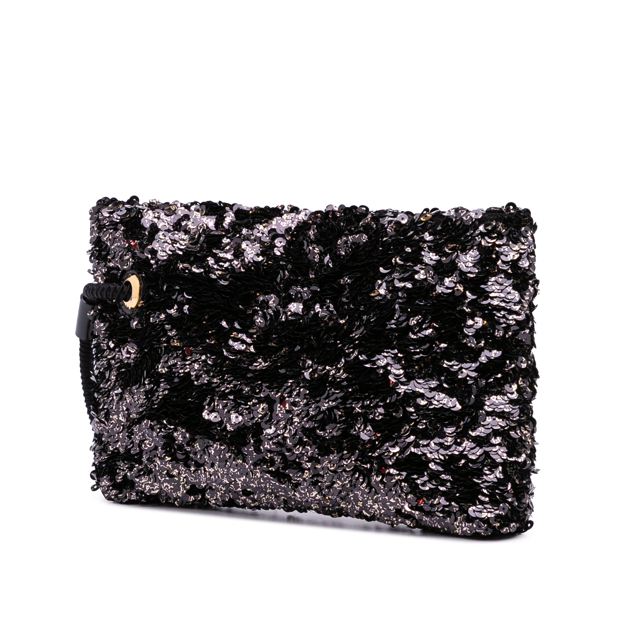 Black Louis Vuitton Sequins Rococo Pochette Clutch Bag Designer