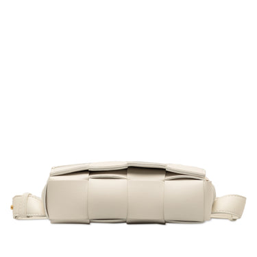 White Bottega Veneta Intrecciato Cassette Belt Bag - Designer Revival