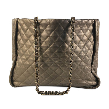 Brown Chanel CC Quilted Calfskin Istanbul Tote