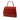 Red LOEWE Grained Calfskin Flap Satchel