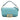 Blue Fendi Mini Zucca Embossed Leather Baguette Satchel - Designer Revival